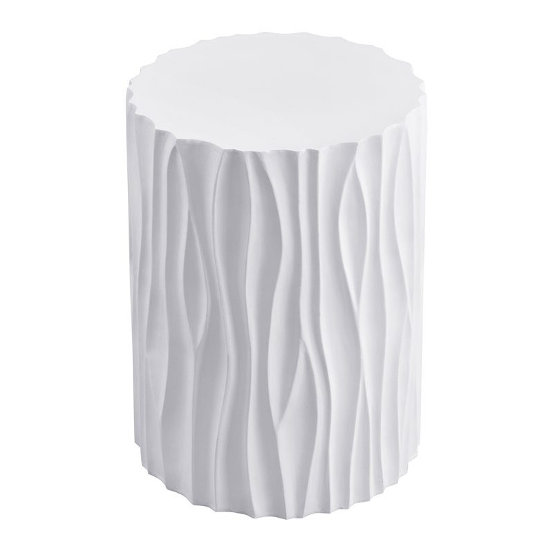 Modern  Outdoor Side Table With Wavy Fluted Design