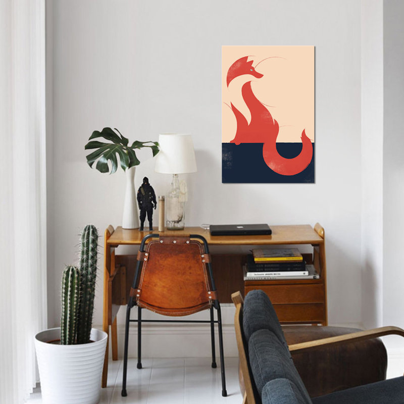 «The Fox», impression sur toile, H 40 po x l 26 po x P 1,5 po, Pas de tapis, Toile tendue