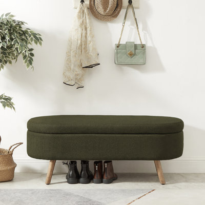 Banc de rangement avec repose-pieds ovale Boucle