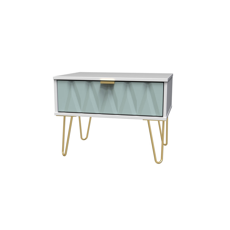 Baturhan 58cm W Manufactured Wood Bedside Table, Duck/White
