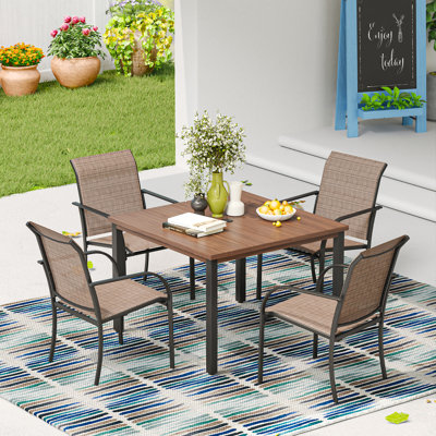 Wasil 4 - Person Patio Dining Set with Square Table