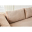 Corduroy modulaire à compression en forme de L beige désossé, méridienne confortable, siège profond et méridienne pour salon