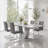 Modern 5-Piece Dining Set With Faux Marble Tabletop And 4 Upholstered C-Frame PU Leather Chairs-323867928-323867930