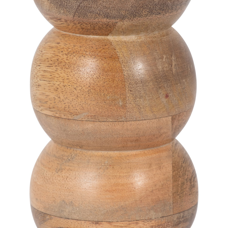 Bois, porte-votive nervuré, naturel, cylindre, Brun côtelé, H 7 po x l 3 po x P 3 po