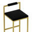 Tabourets de bar modernes à hauteur de comptoir en velours doré et noir, bas, de 2, et de longue durée, tabourets de salle à manger rembourrés, base, guide d'installation rapide disponible