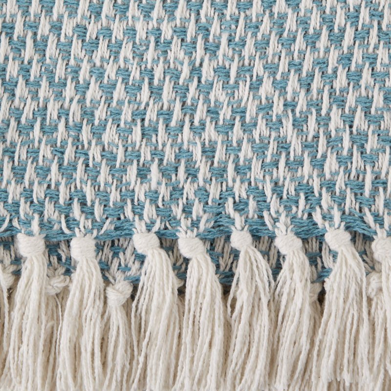 Jeté en coton , Bleu