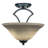 Zilo Semi-Flush 2-Bulbs Shown In Dark Granite Finish With 12" Cayenne Linen Glass-32415729-32415728