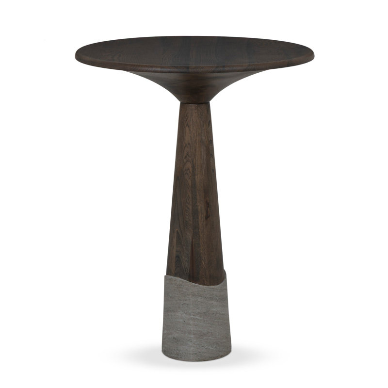 Loxley Round Oak Pedestal Dining Table, 42" H x 32" W x 32" D