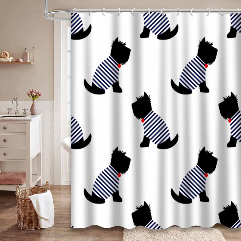 Rideau de douche Scottish Terrier, L 72 po x l 78 po