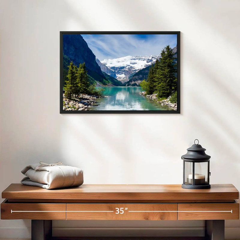 Splendide lac Louise, 19 po x 13 po, Cadre flottant noir