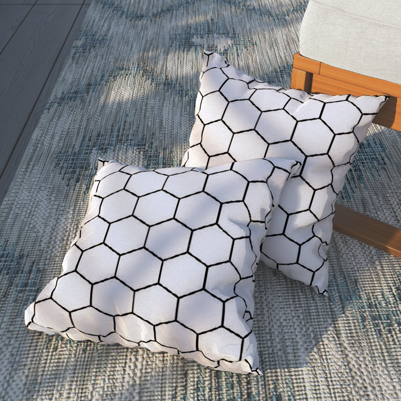 Allyson Johnson Honey Comb Outdoor Throw Pillow, 18" x 18"