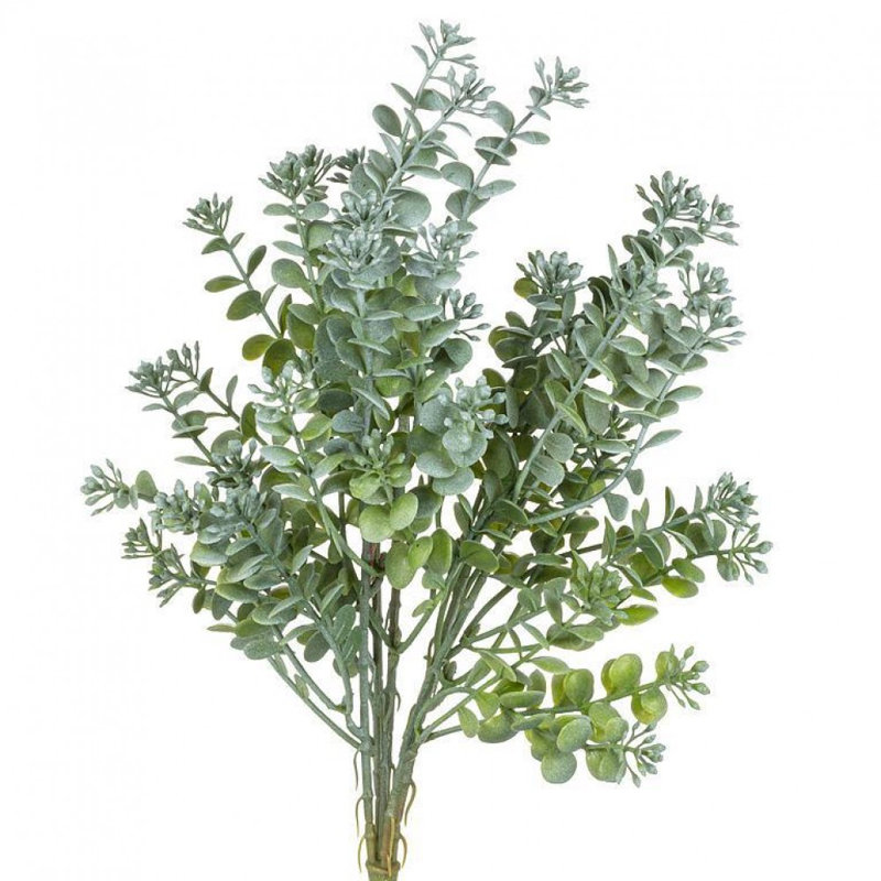 Vert avec feuille blanche, faux arbres et plantes