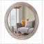 Miroir mural rustique rond, cercle en bois de 23,62 pouces avec perles, parfait pour un décor de maison de campagne et ajoutant une touche d'élégance à n'importe quelle pièce