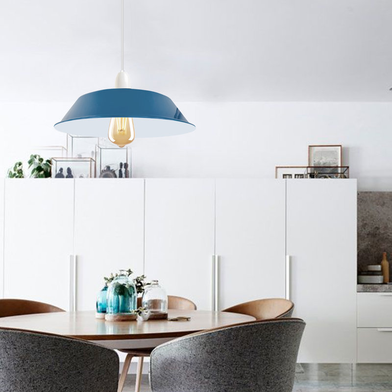 Aisleen 10cm H Metal Bowl Lamp Shade ( Uno ), Glossy Blue