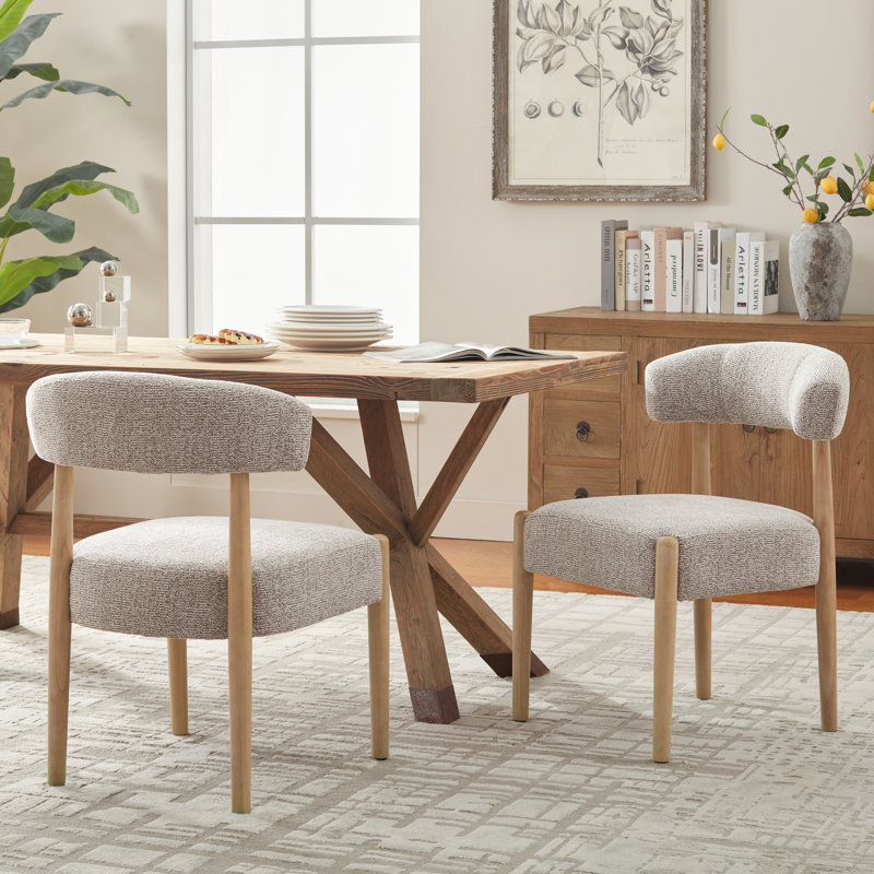 19.1'' H Upholstered Side Dining Chair (Set Of 2), Brown/Brown