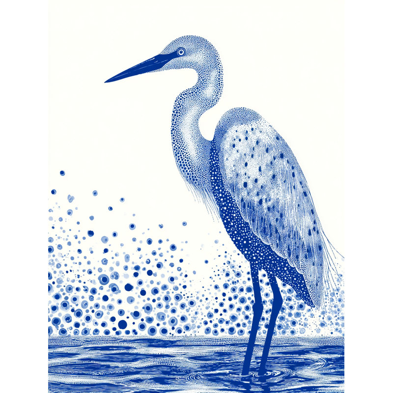 Art indigo sur toile tendue, H 48 po x l 32 po