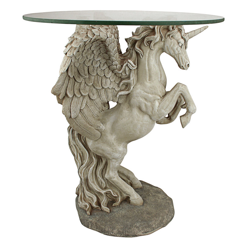Mystical Unicorn Figurine End Table