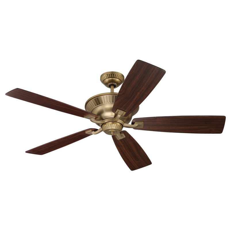 Ventilateur de plafond standard 52 po Remerton, Laiton satiné / noir