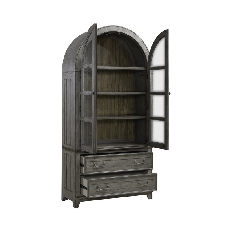 Chalita Curio Cabinet w/ LED Lighting, Riverstone Gray