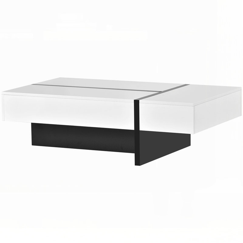 Mobilier de salon rectangulaire, Blanc/Noir