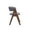 Chaise d'appoint en tissu gris et finition noyer, ensemble de 2