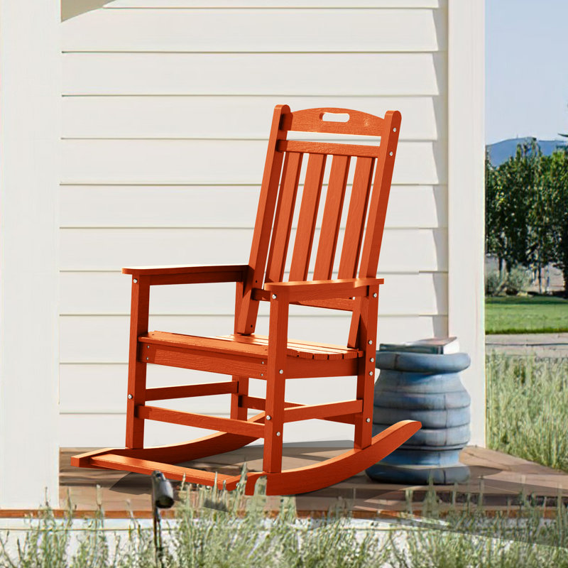 Chaises berçantes d'extérieur en PEHD pour patio, Orange