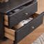 78.74" Black Solid Wood+Rattan+Brass TVStands-108634274
