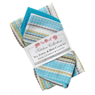 Cotton Waffle Kitchen Towel Linen Set