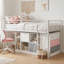 Leo Single (3') Metal Mid Sleeper Bed Frame with Built in Desk and Ladder