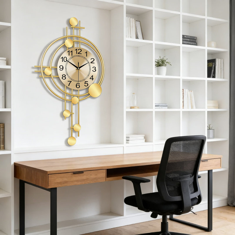 Grande horloge murale silencieuse sans pendule avec pendule, horloge analogique à quartz de qualité supérieure pour le salon, la cuisine, la chambre à coucher et le bureau à domicile