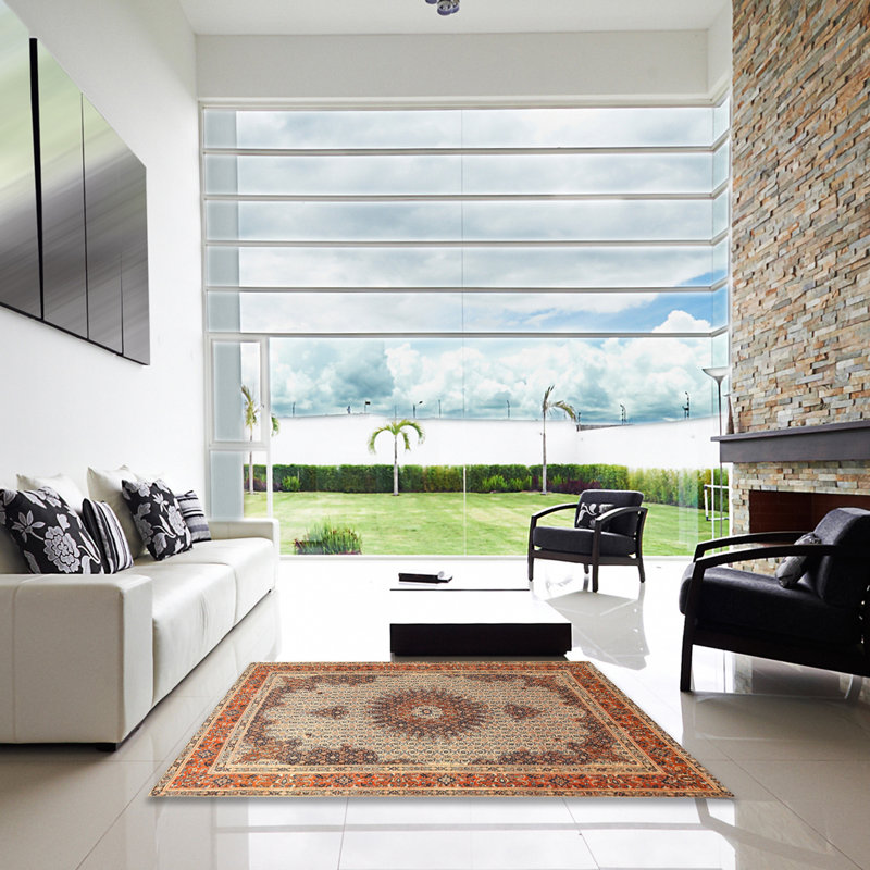 Tapis brun/beige traditionnel Bonifácio, Carré 6 pi