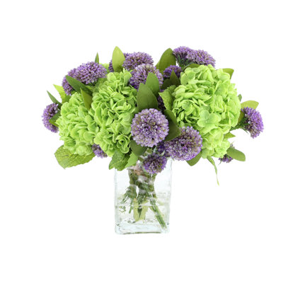 Real Touch Hydrangea and Dahlia Arrangement