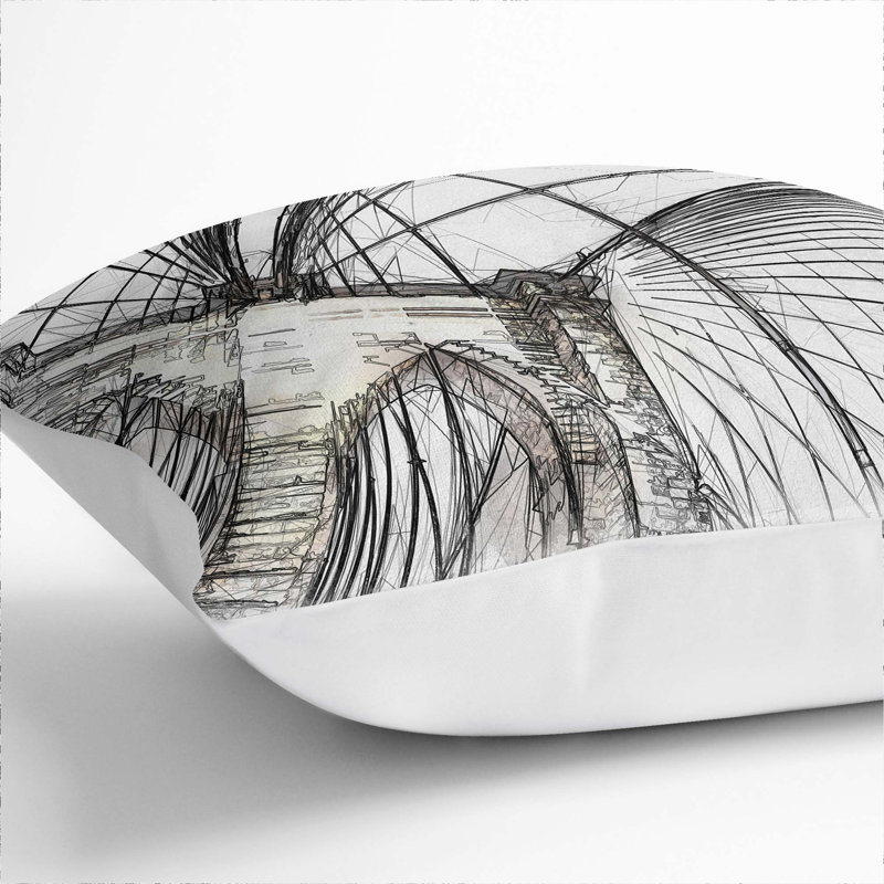 Square Cushion, 40cm H x 40cm W x 15cm D, White