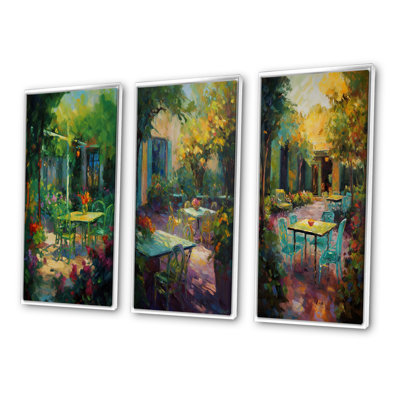 «Romantic Picknick In Luscious Italian Garden I», 3 pièces sur toile
