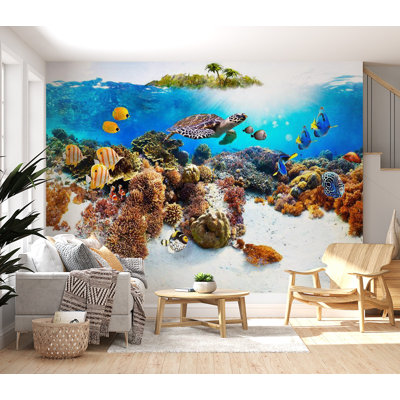 Aniyia Ocean Turtle Reef Wall Mural