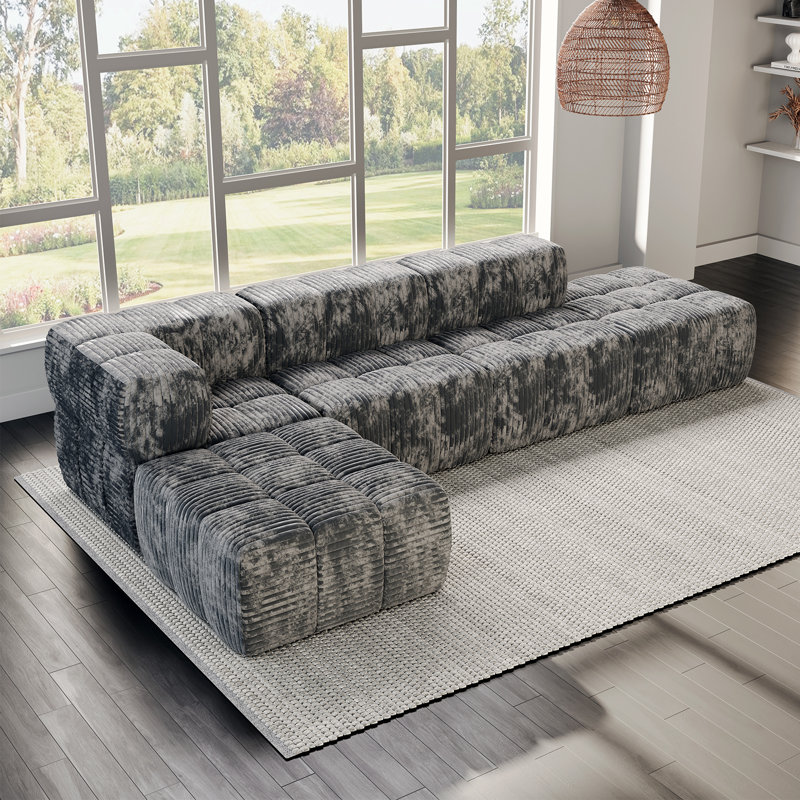 Dietrick Modern Sofa, Brown Velvet