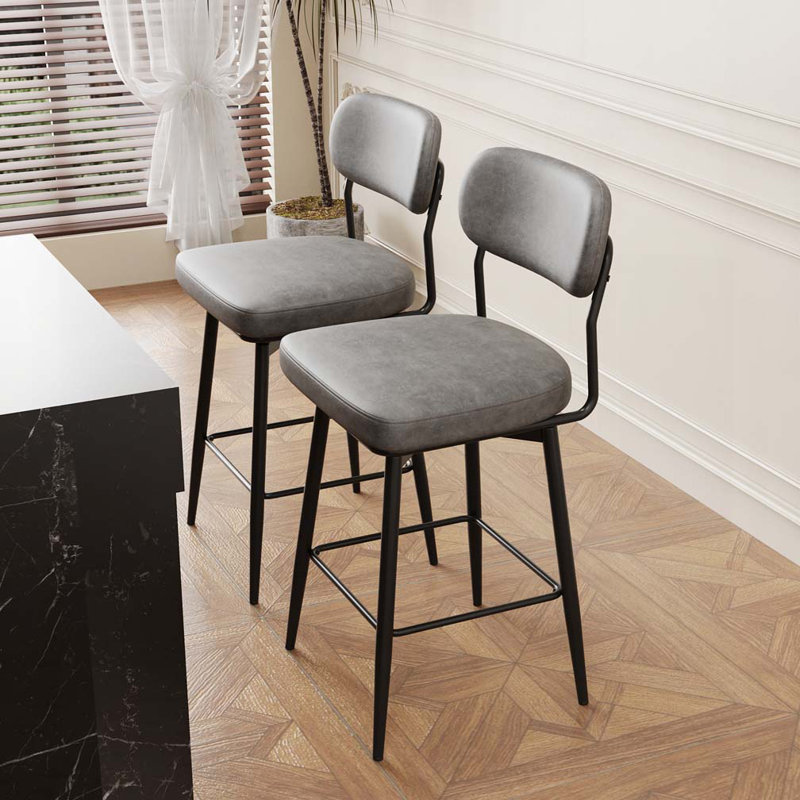 Tabouret de bar rotatif 360 °, Gris