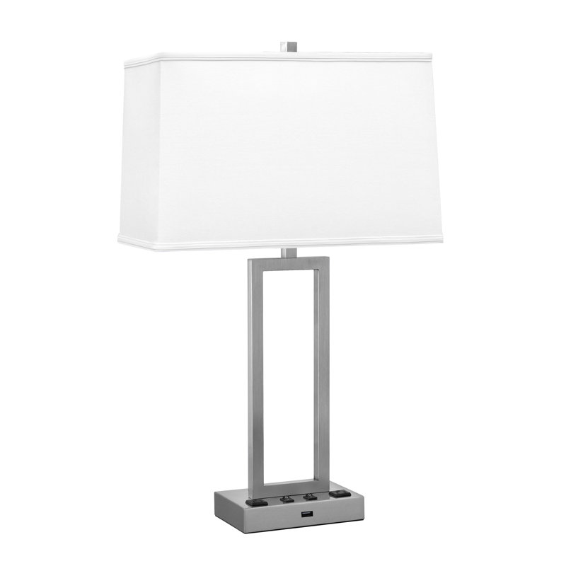 Rugged Rectangles Metal USB Table Lamp