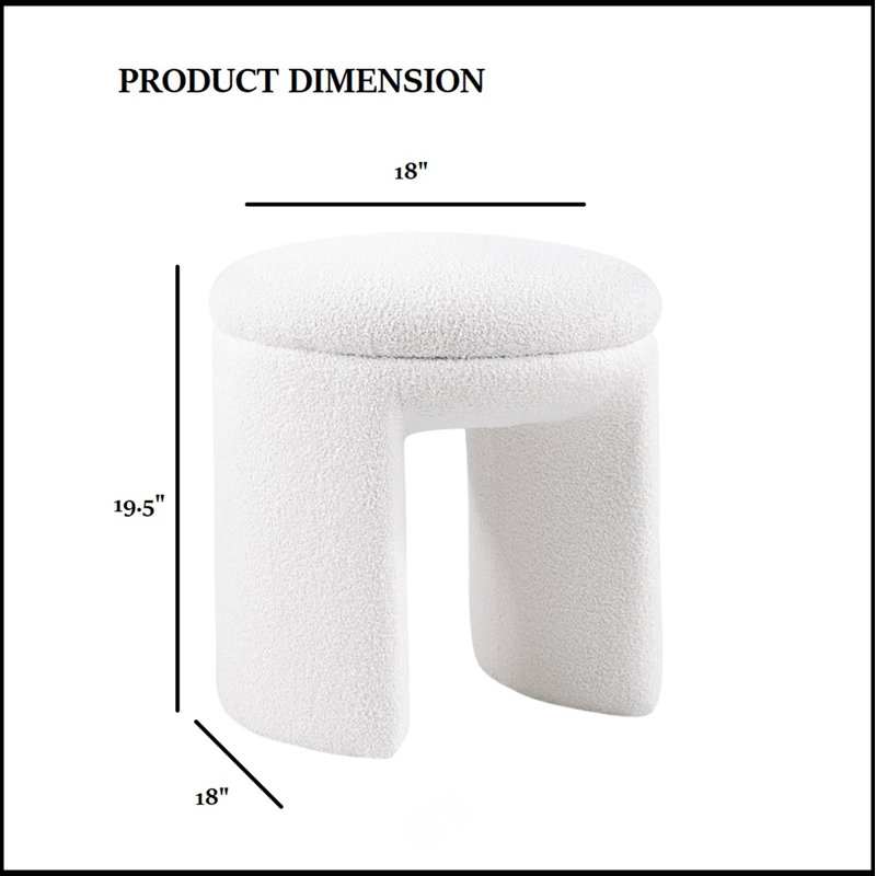 Tabouret décoratif rond 1Pc, Blanc