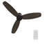 Ventilateur de plafond encastré noir à 3 pales de 60 po avec télécommande et sans lumière-87051151