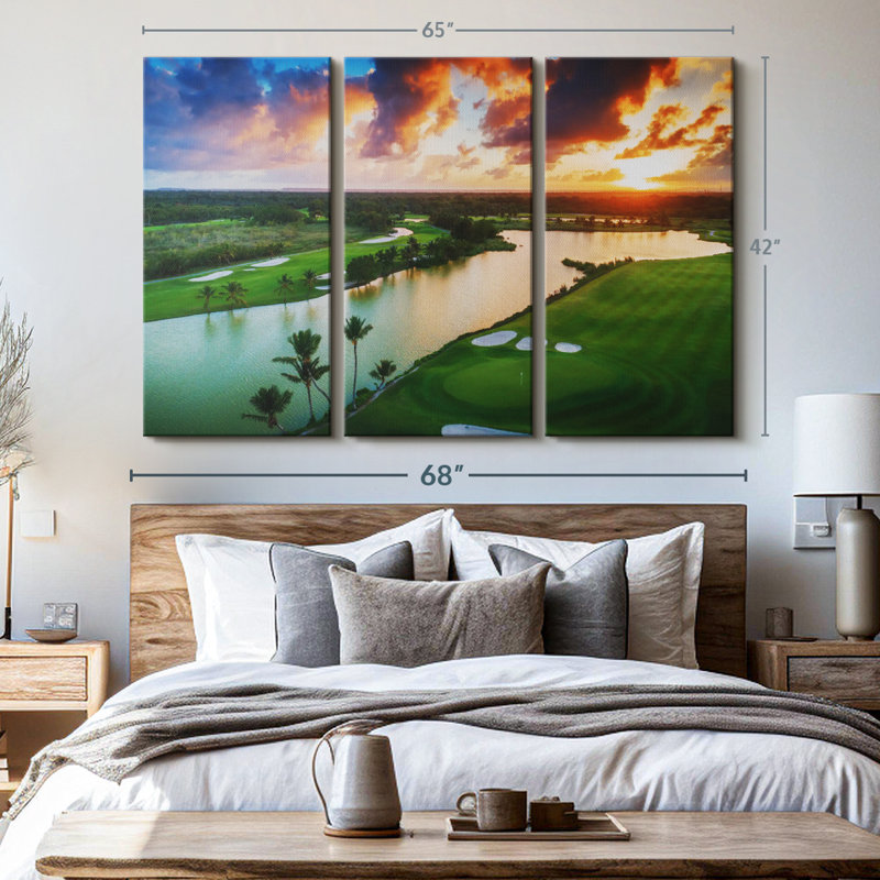 " Golf Course Sunset ", 42" H x 65" W