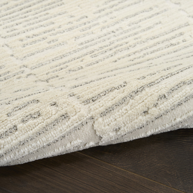 Power Loom Synthetic Fibers Abstract Area Rug in Ivory/Gray, Rectangle 7'10" x 9'10"