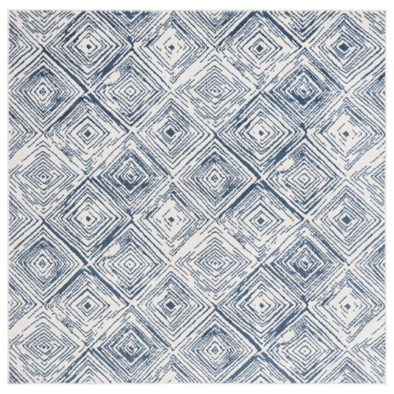 Pyramid Performance Geometric Rug, Square 6'7"