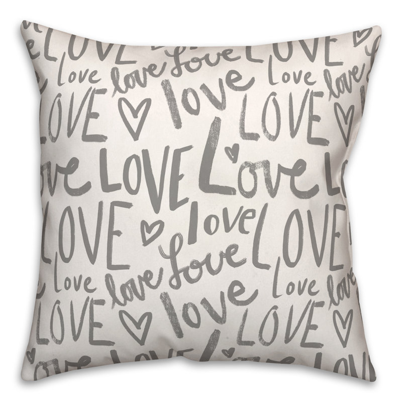 Love Typography Throw Pillow