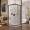 Cabine de douche d'angle 34 po x 34 po x 76 po, porte de douche coulissante double avec verre trempé 1/4 po facile à nettoyer, conception peu encombrante