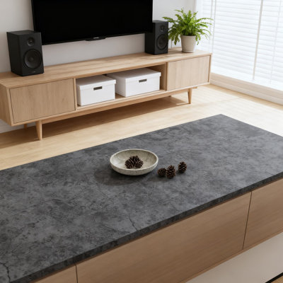 Concrete Peel And Stick Wallpaper - 3D Textured Grey Black Cement Look Vinyl Wrap - Removable Waterproof Matte Finish For Walls, Furniture & Home Decor