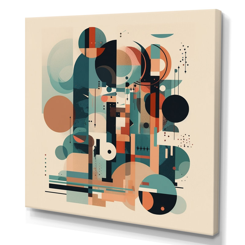 «Blue and Orange Minimalistic Artwork I», reproduction sur toile, H 36 po x l 36 po x P 1,5 po, Toile tendue