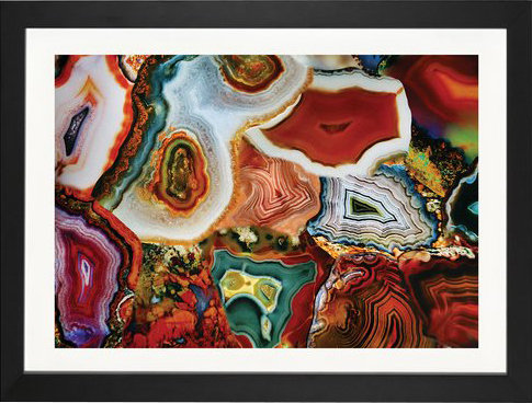 " The Earth For The All-Pervading Skies ", 16" H x 24" W x 1" D, Black Framed Paper