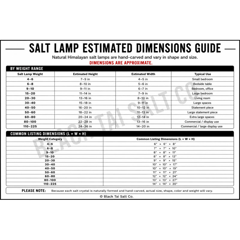 Lampe sel d'Himalaya 50-60 lbs par Black Tai Salt Co.