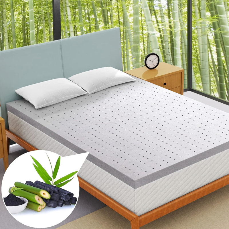 Très grand lit en mousse viscoélastique gélifiée de 3 pouces pour le refroidissement, le relâchement, le repos doux, le lit de rehaussement de chambre gris et le sommeil réparateur